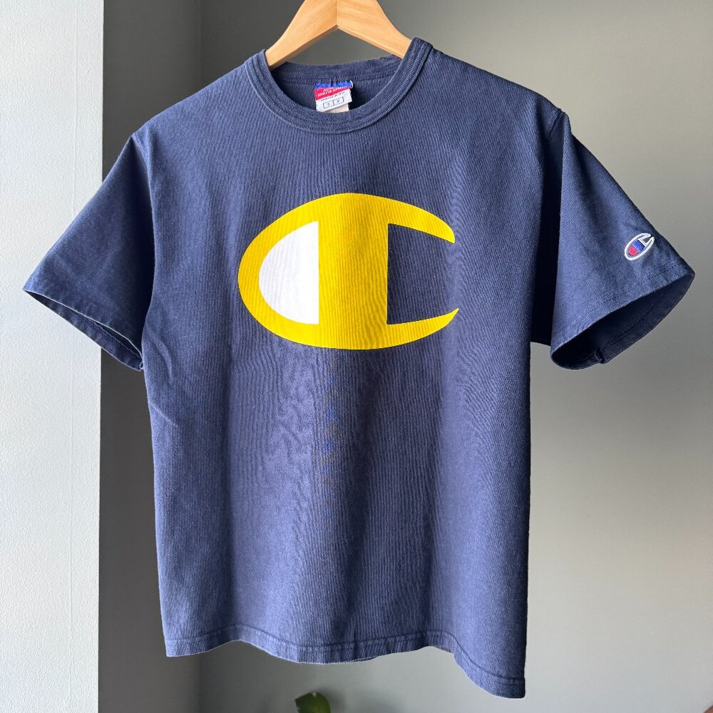 Champion Logo T-Shirt Heavyweight Cotton Y2K Vintage